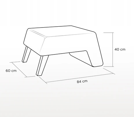 STYLOWA PUFA PODNÓŻEK styl skandynawski 84x60x40 Głębokość mebla 60 cm