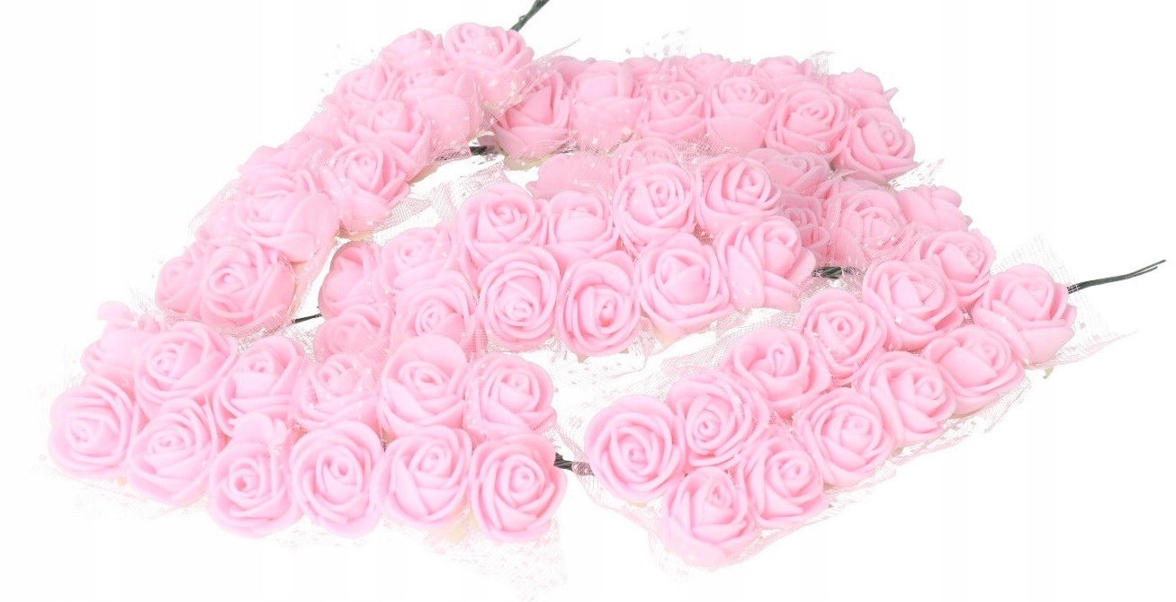 

Różyczki Róże Kwiatki Piankowe Z Tiulem Na Drucik