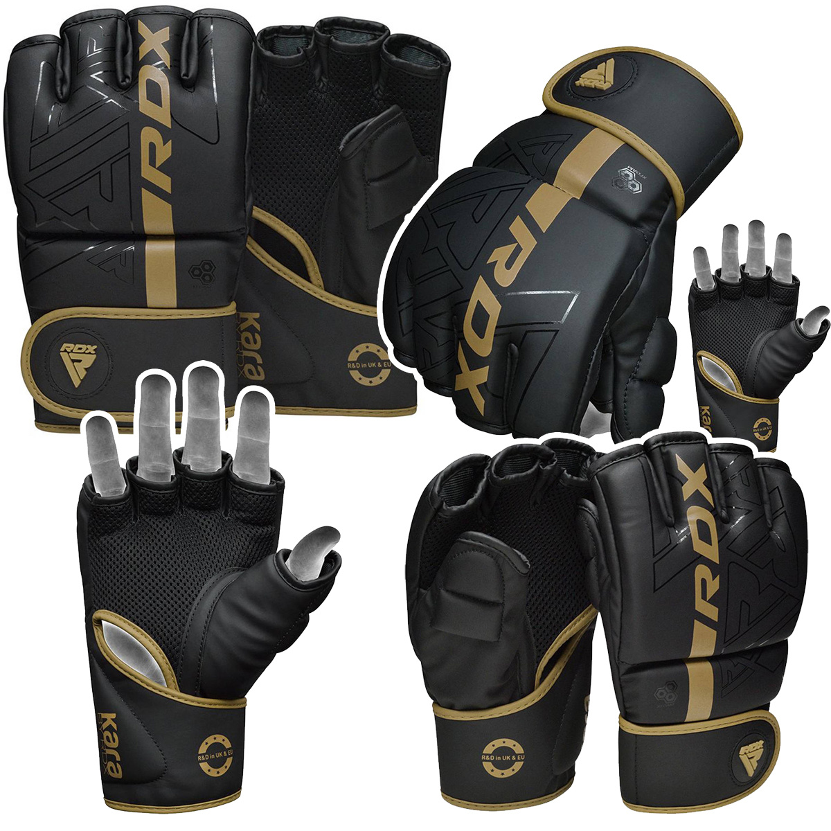Rękawice Rdx Grappling F6 Czarno-złote r. S