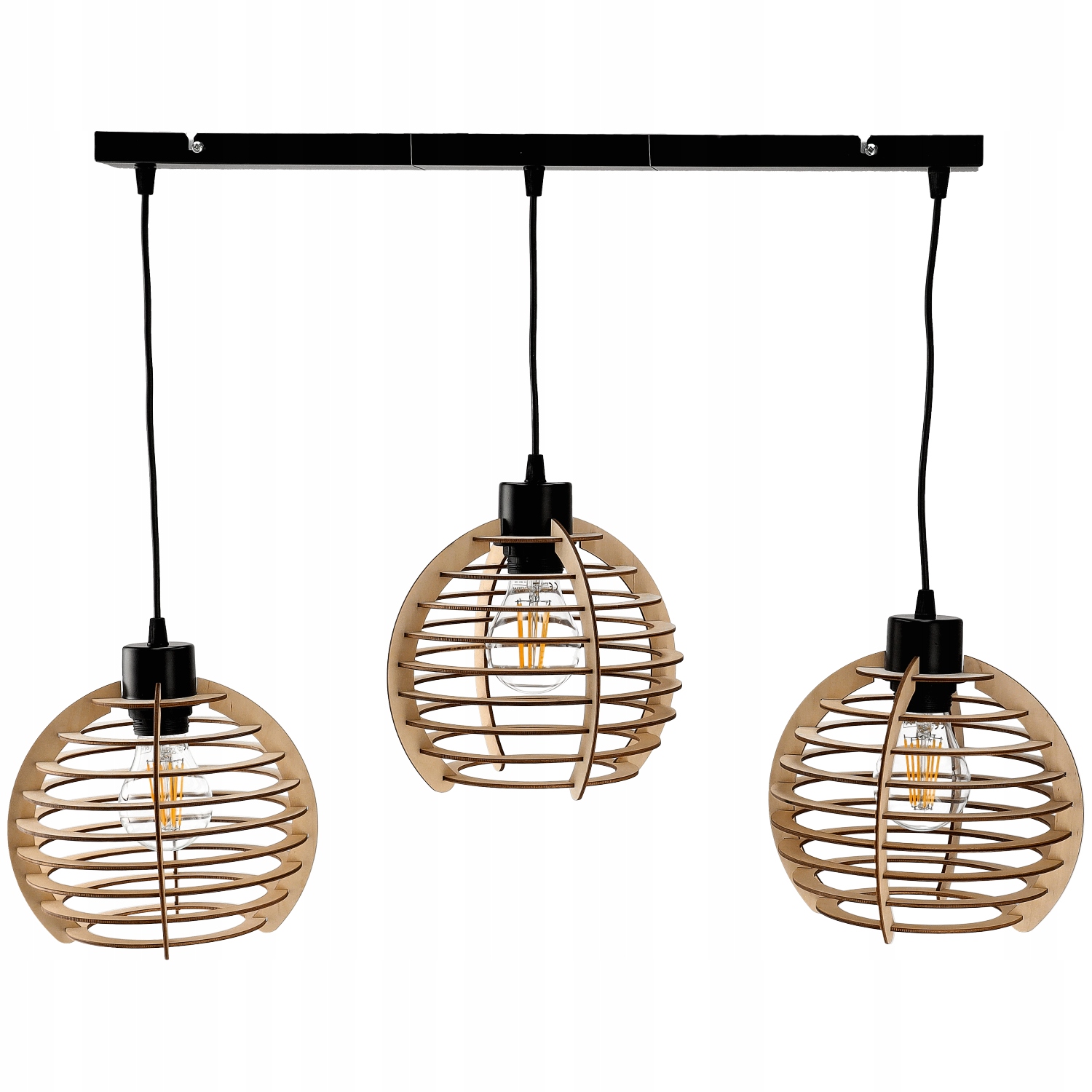 Závěsná lustrová lampa s závěsným stropním stínidlem, dřevo