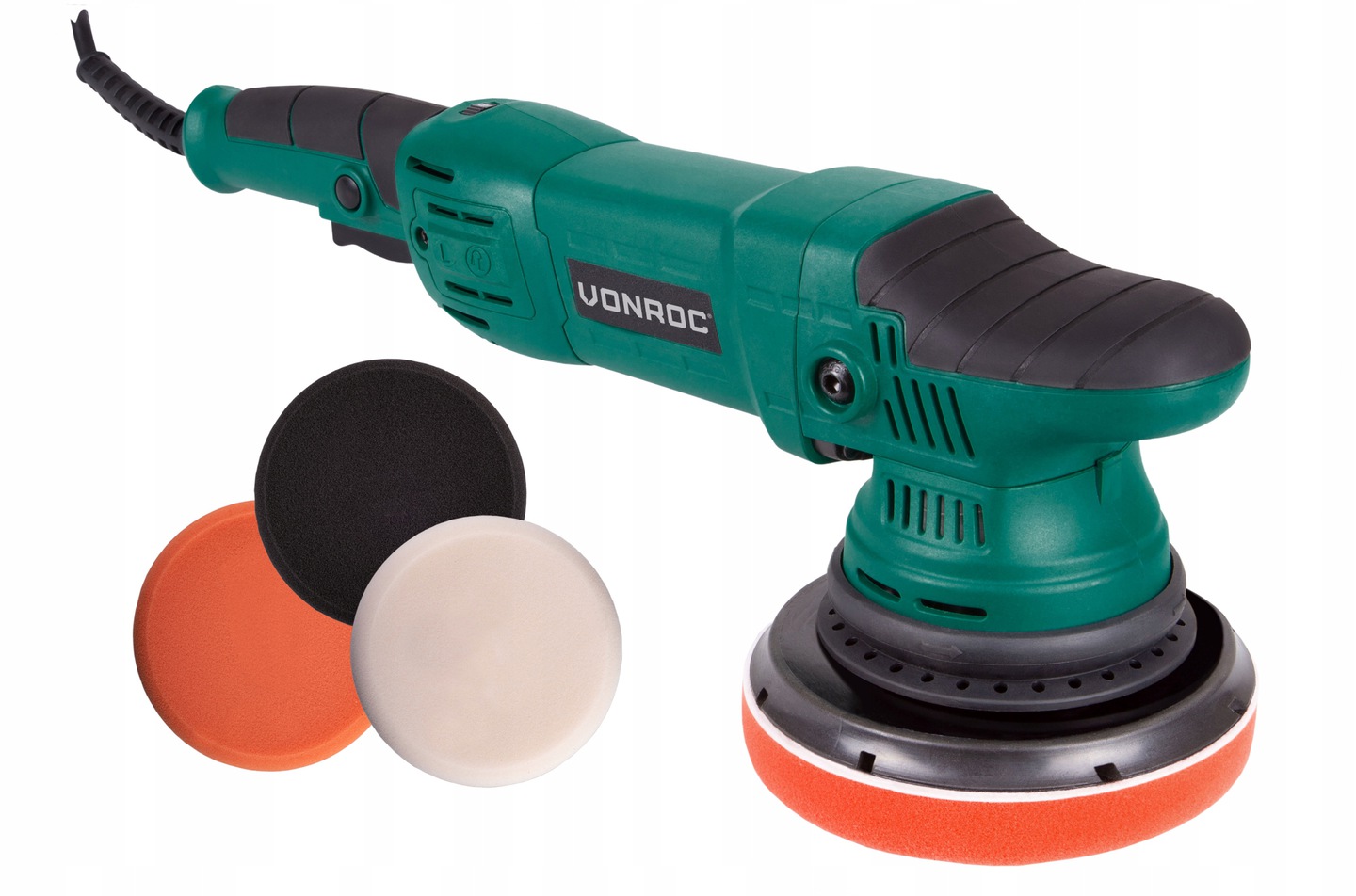 

Polerka Samochodowa 1050W–150MM Plus 4 Pady Vonroc