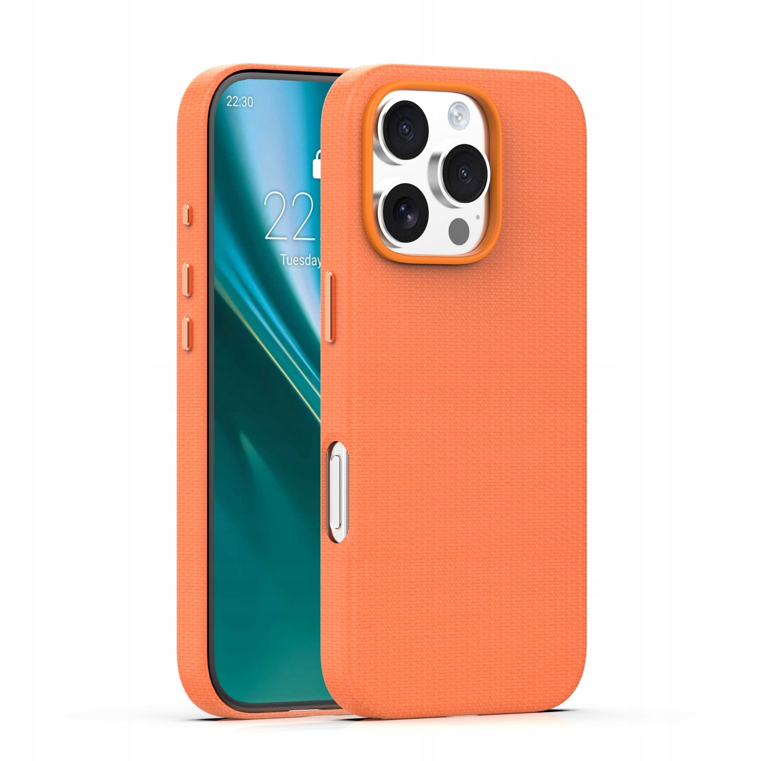 Pouzdro pro iPhone 16 Pro oranžové Etteri Elegantní silné magnety z mikrovlákna