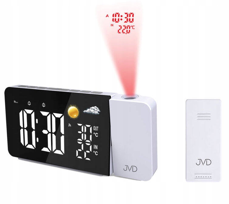 Stacja Pogody Z Projektorem Jvd SB3211.2 2 Alarmy 10 Dźwięków Sonda