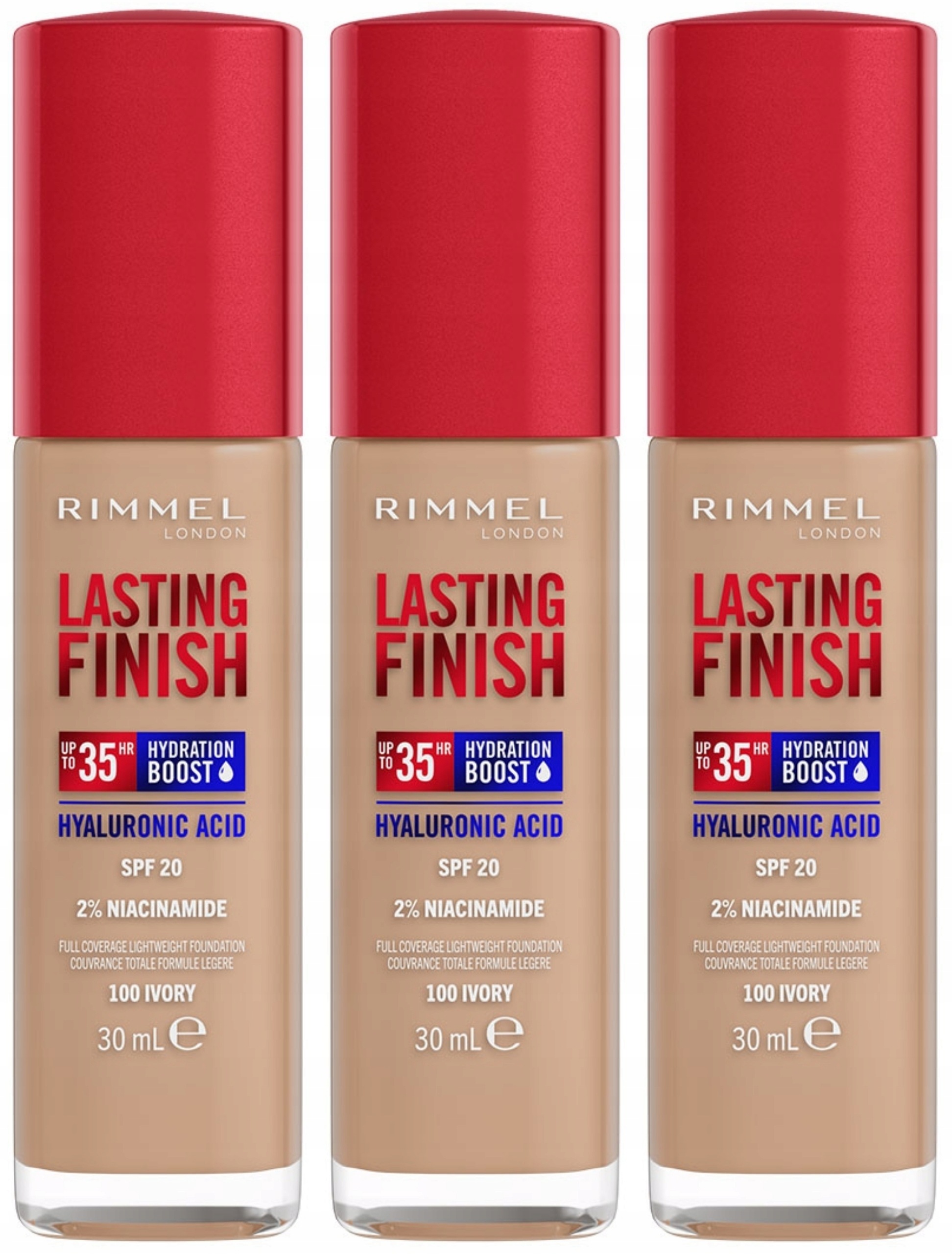 3 x Rimmel Podkład Lasting Finish 100 30 ML