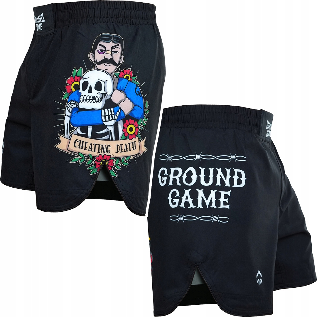 Krótkie spodenki lekkie męskie Ground Game Oldschool Czarne r. L