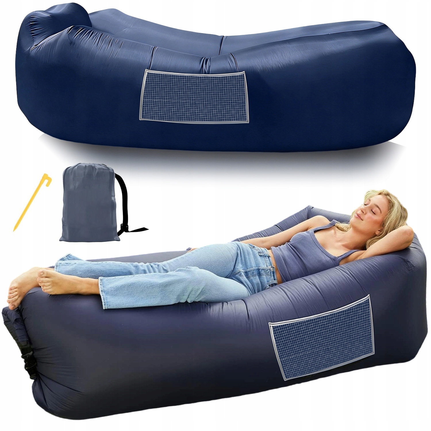 Nafukovací Rozkládací Pohovka Lazy Bag Air Na Pláž Křeslo Matrace S Taškou