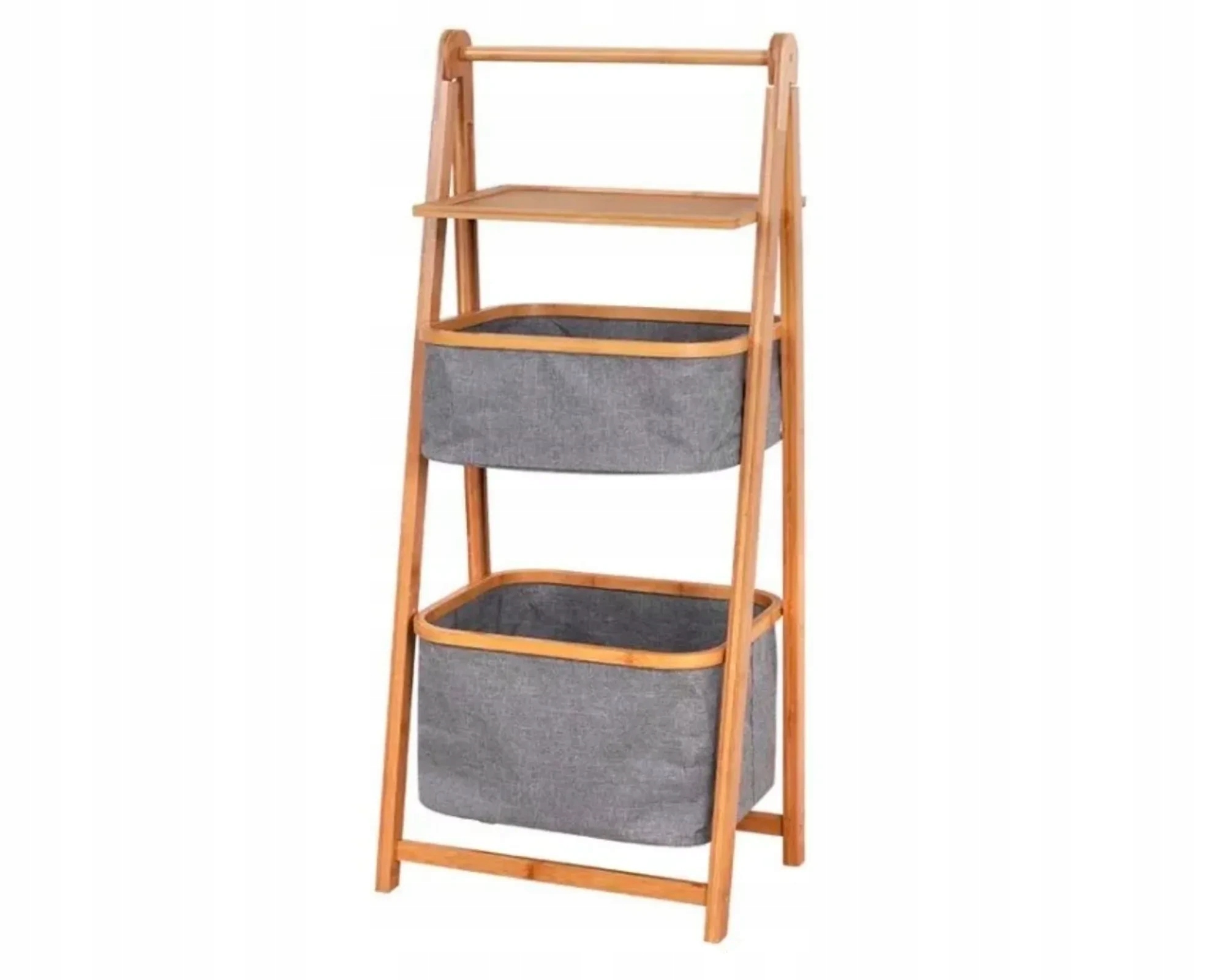 Šedý bambusový regál s policí Telmina