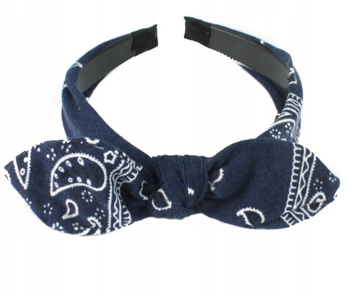 

Opaska Do Włosów Bandana Kokardka Granatowa