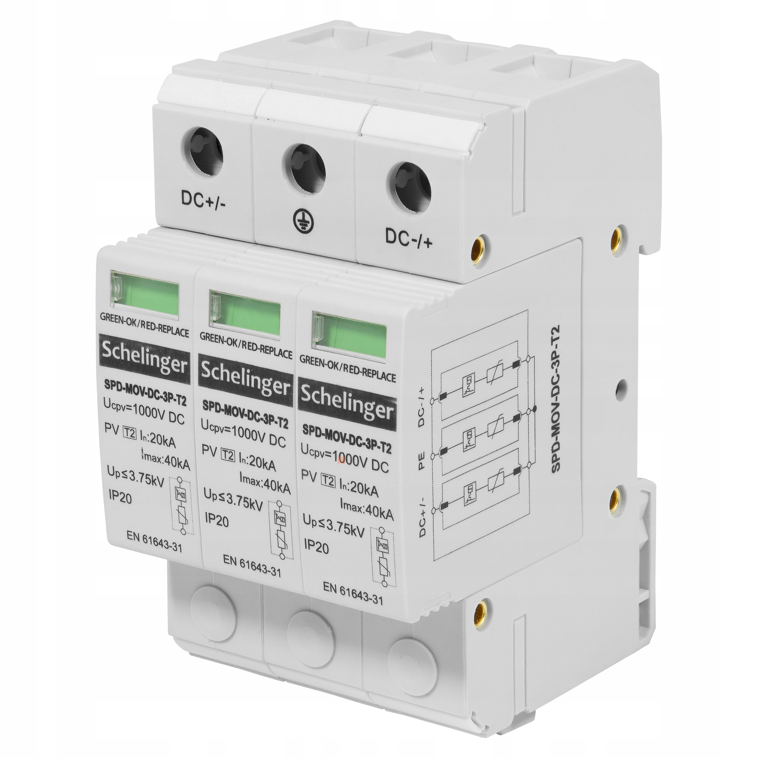 

Ogranicznik przepięć 3P T2 C DC Spd-mov Schelinger