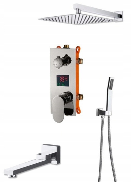 Podomietkový Sprchový Set S Výtokovým Displejom 25 CM, Chróm