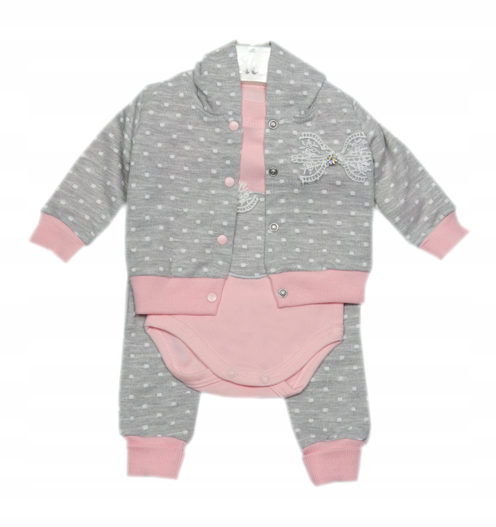 

Komplet niemowlęcy r.62 dres 3 częściowy bawełna