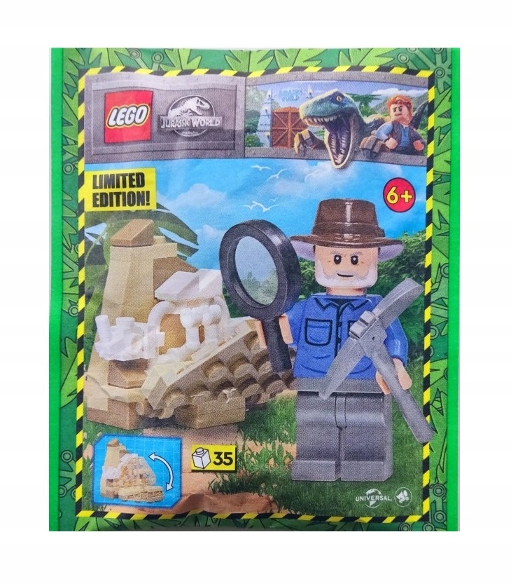 Lego Jurassic World Minifigure Polybag Alan with Dino Skeleton #122334