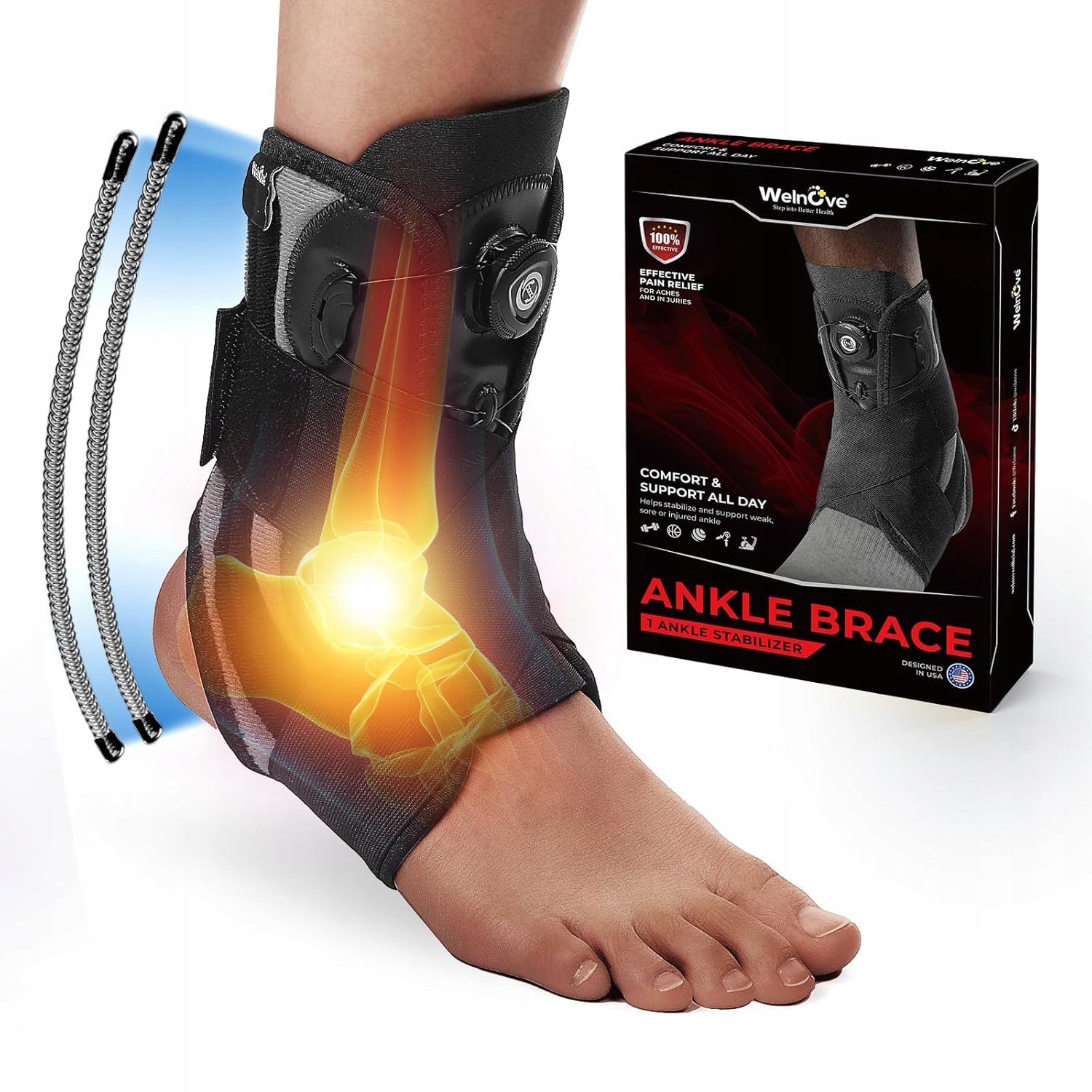 Orteza Stawu Skokowego Welnove Stabilizator Kostki Regulowana