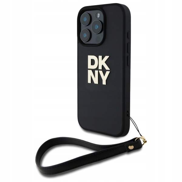 Pouzdro Dkny pro iPhone 16 Pro Max 6,9" černé/černé, pevné pouzdro s poutkem na zápěstí