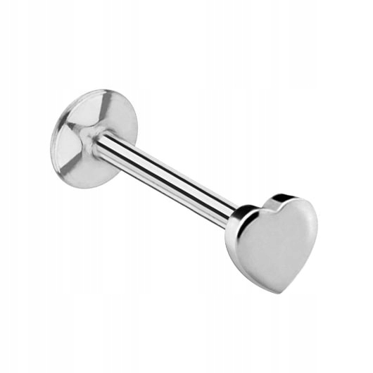

Labret z serduszkiem Gwint 1,2/6 srebrny