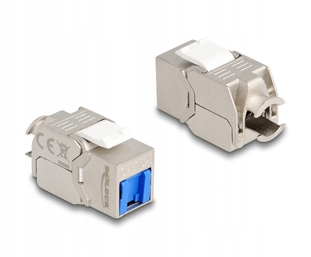 Moduł Keystone RJ45 żeńskie do LSA Cat.6A z niebieską osłoną Delock 87898