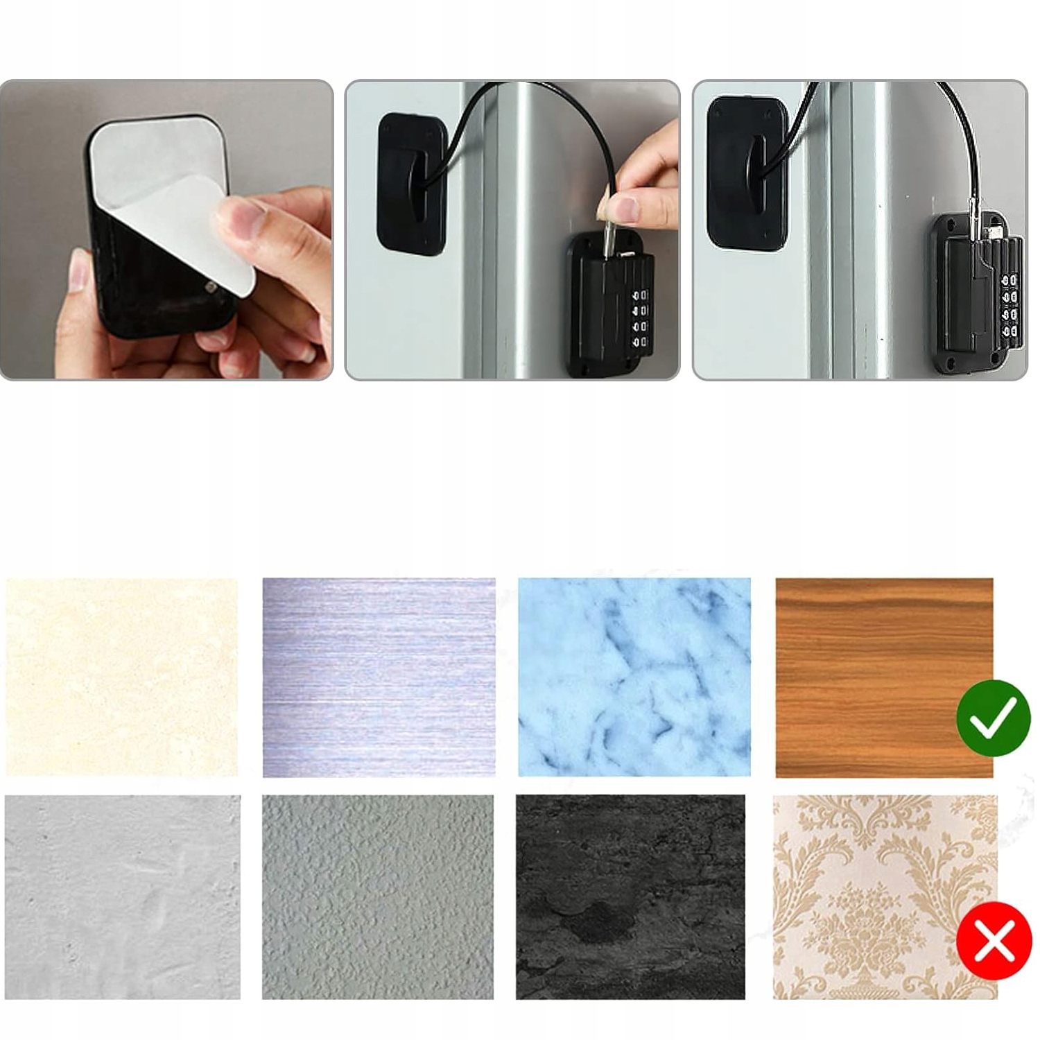 2 SZT. HASŁO BLOKADY ZABEZPIECZAJĄCEJ DRZWI CZARNA ODPOWIEDNIA DO LODÓWKI Szerokość 67 mm