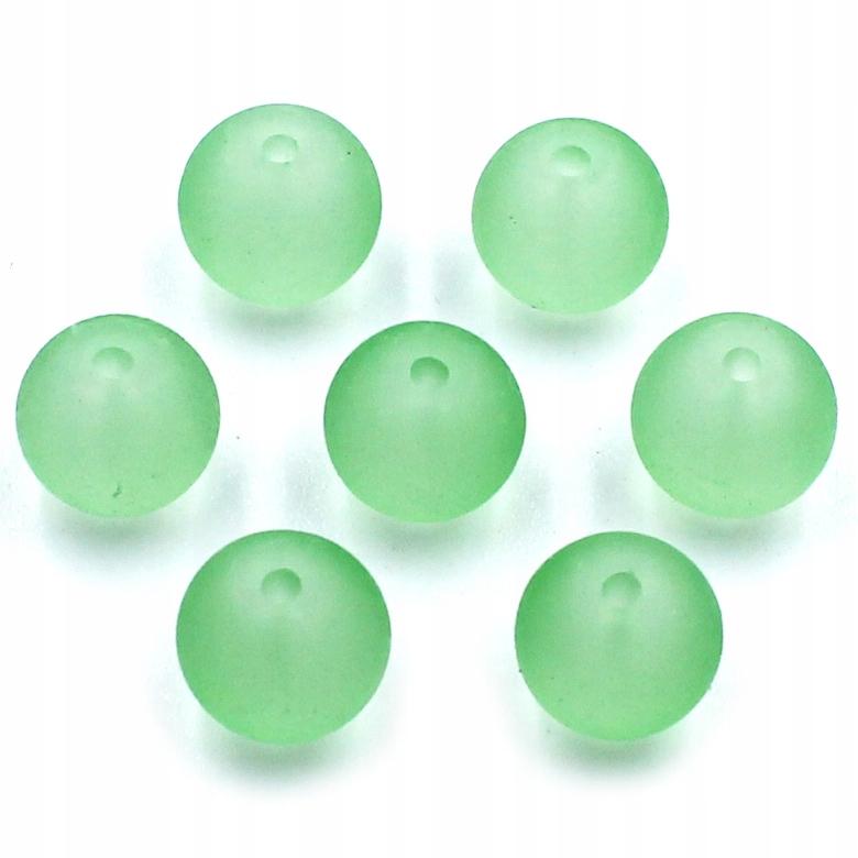 Koraliki Mrożone Szklane 8mm jasny zielony 14szt