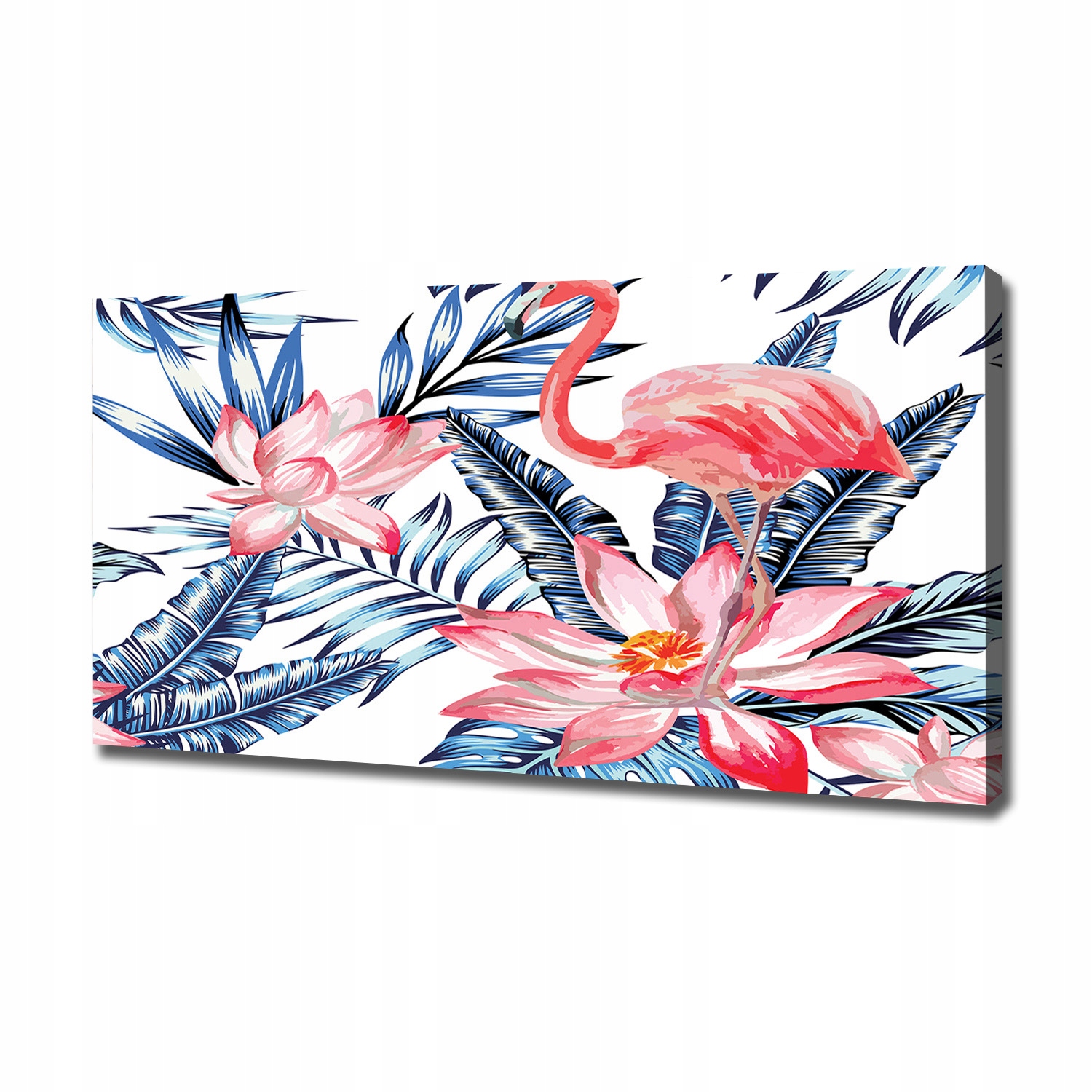 

Foto obraz na płótnie Flamingi i rośliny 120x60 cm