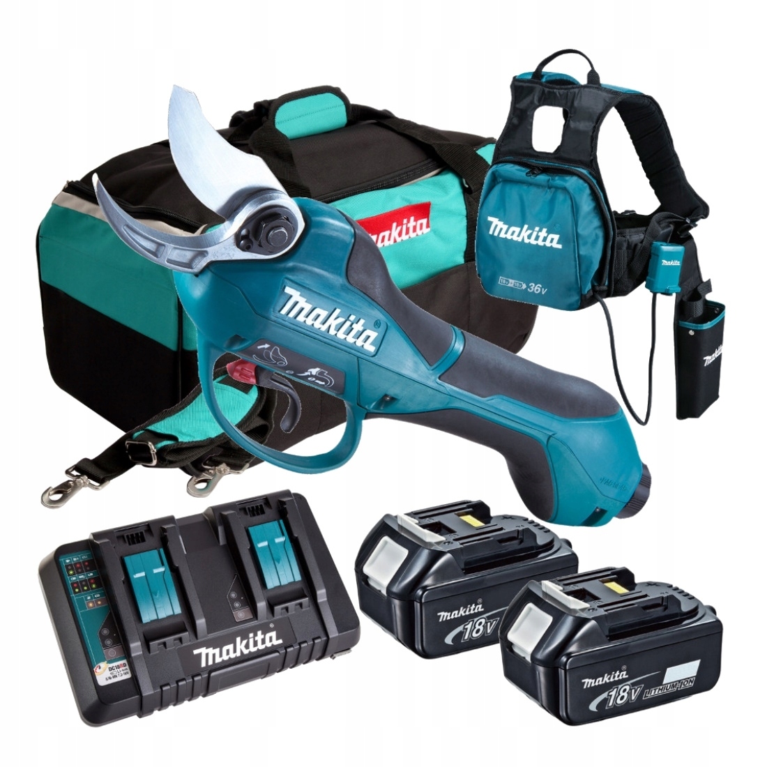 Sekator akumulatorowy 2x18V 2x5.0Ah Li-ion DUP361PT2 Makita