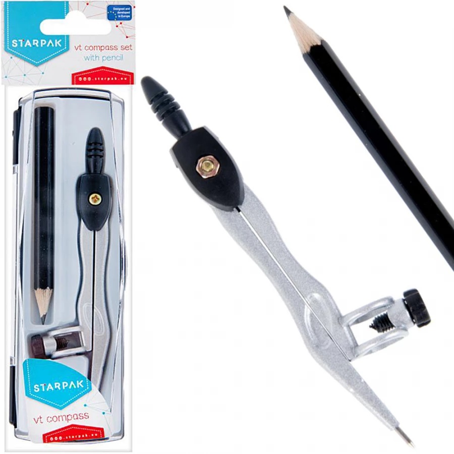 CYRKIEL ZESTAW SZKOLNY METALOWY NA OŁÓWEK