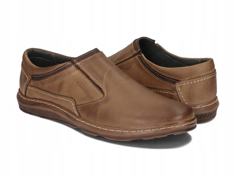 MOKASYNY BUTY MĘSKIE WSUWANE SKÓRA 021 BRĄZOWY 45 Rozmiar 45