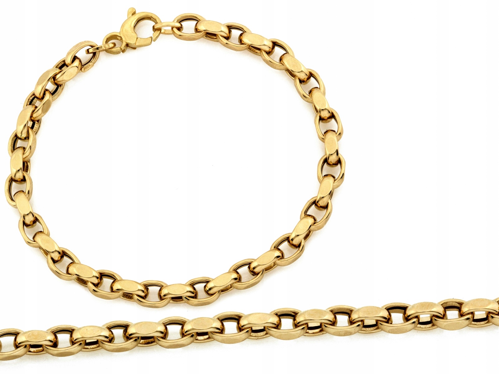 Zlatý náramek 585 rolo Velké Články r19 bez kamenů jako dárek 4.90 g