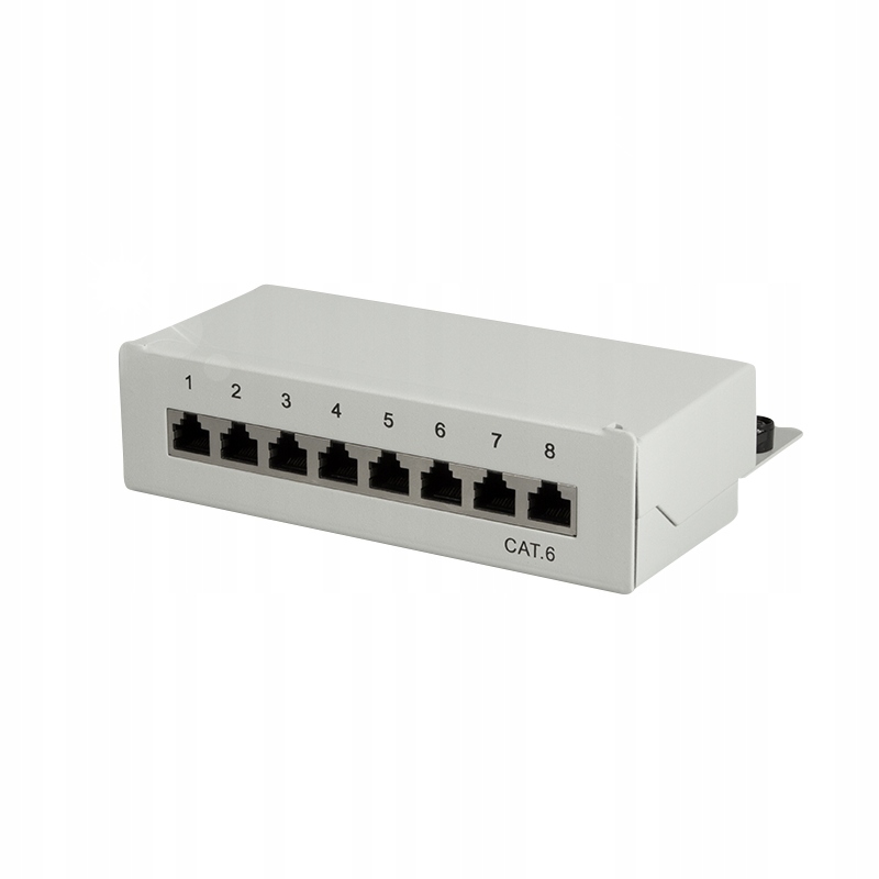 Patch panel LogiLink Cat6 8 portowy RJ45 ekranowany biurkowy klasa E