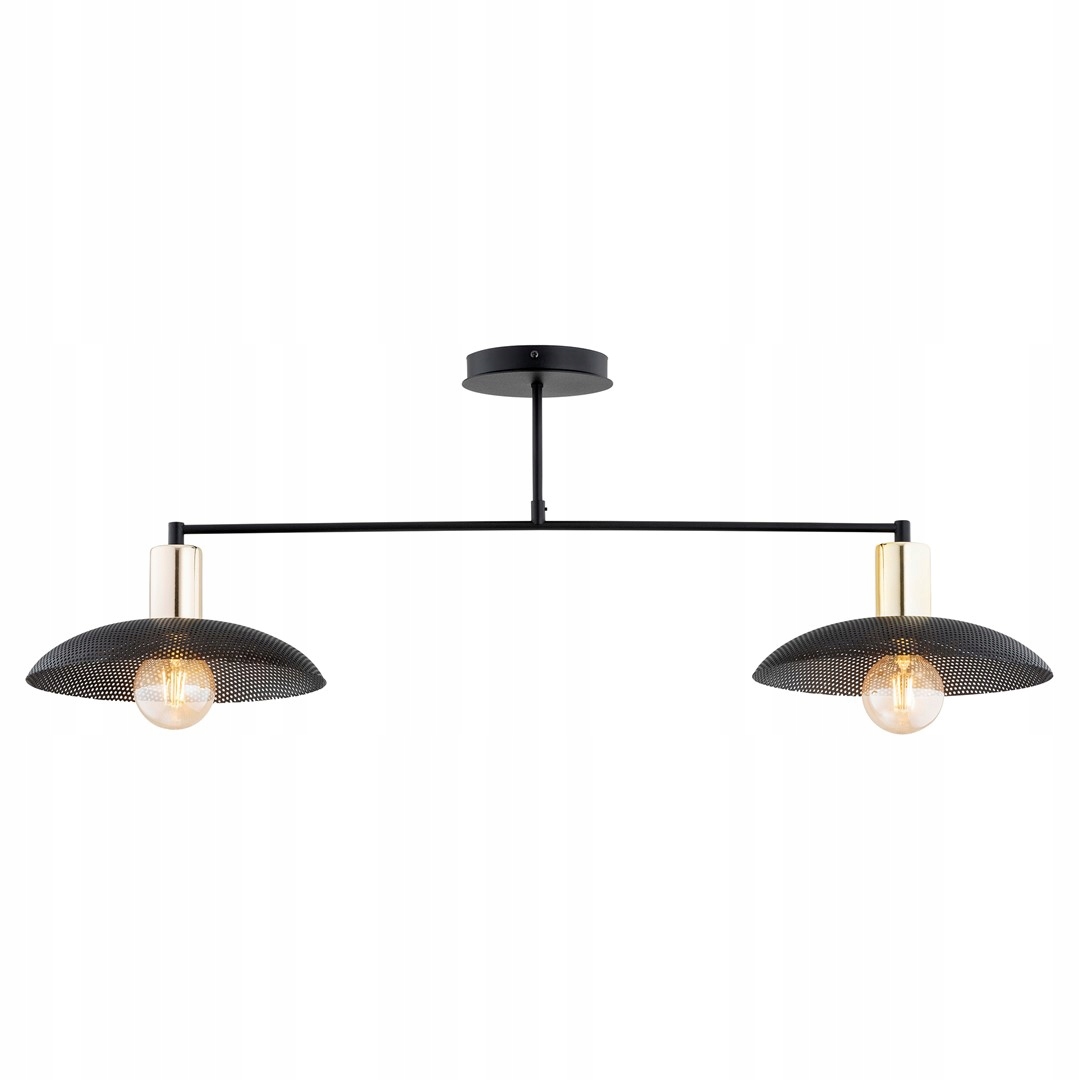 Stropná lampa čierna zlatá industriálna 100 cm do obývačky 2 bod Emibig