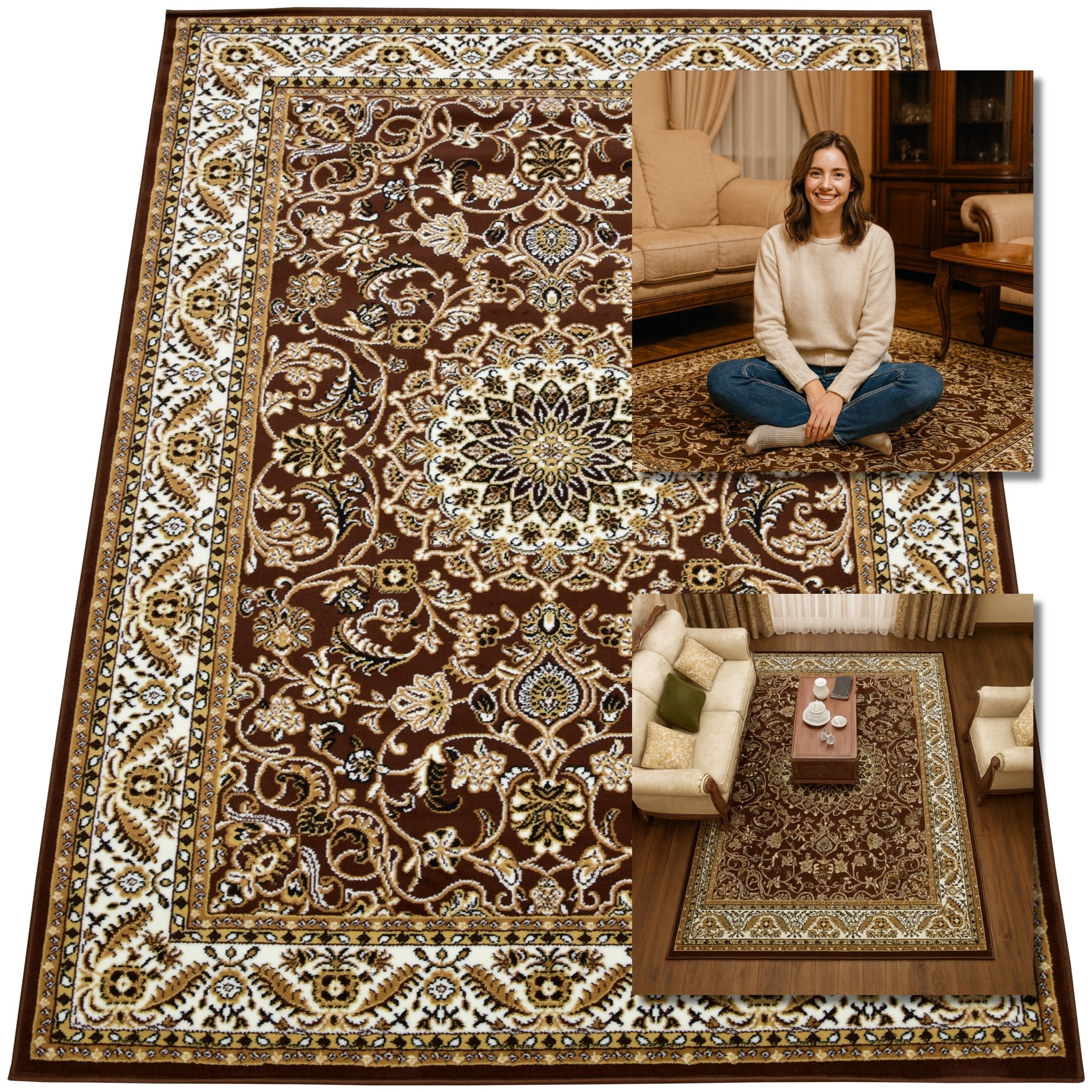 Koberec Tradiční Vintage Brazový Koberec Venezia Koberce Do Obývacího Pokoje 200x290