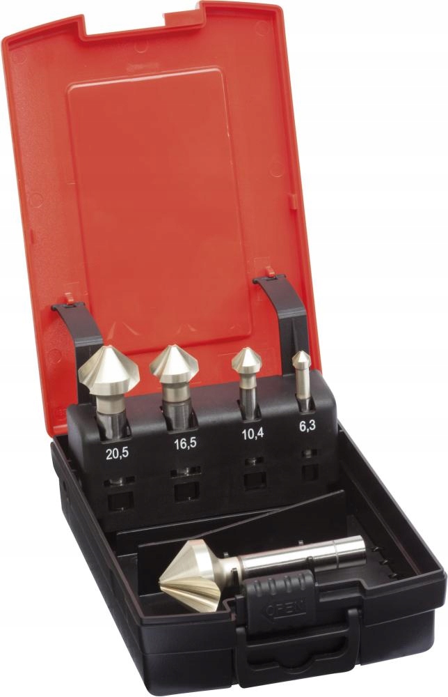 Sada kuželových záhlubníků Duo DIN335 Hsse, tvar C, válcová stopka