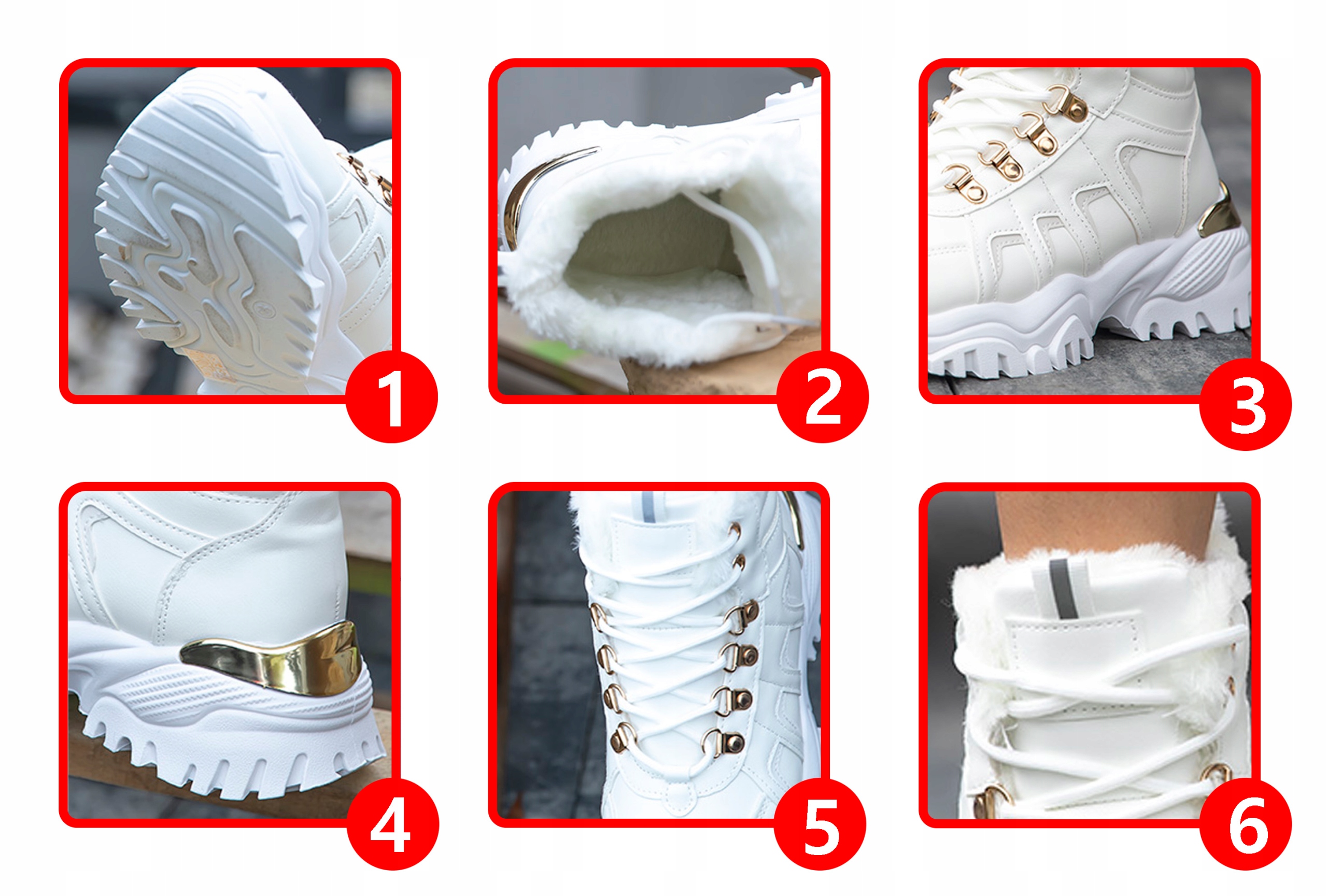 Obuwie ZIMOWE buty NA PLATFORMIE Trapery OCIEPLANE śniegowce zima ciepłe Rozmiar 41