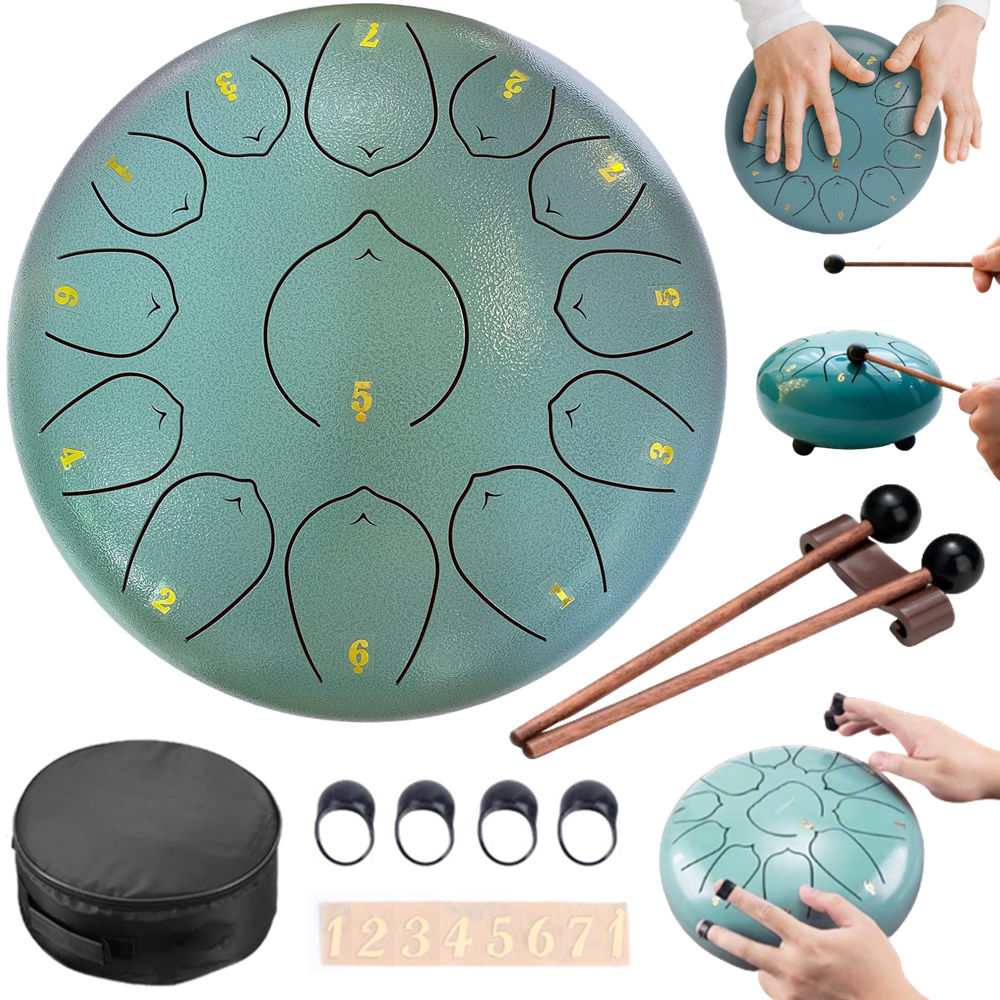 Ocelový jazykový buben 13 tónů 12" Buben Handpan bicí nástroje