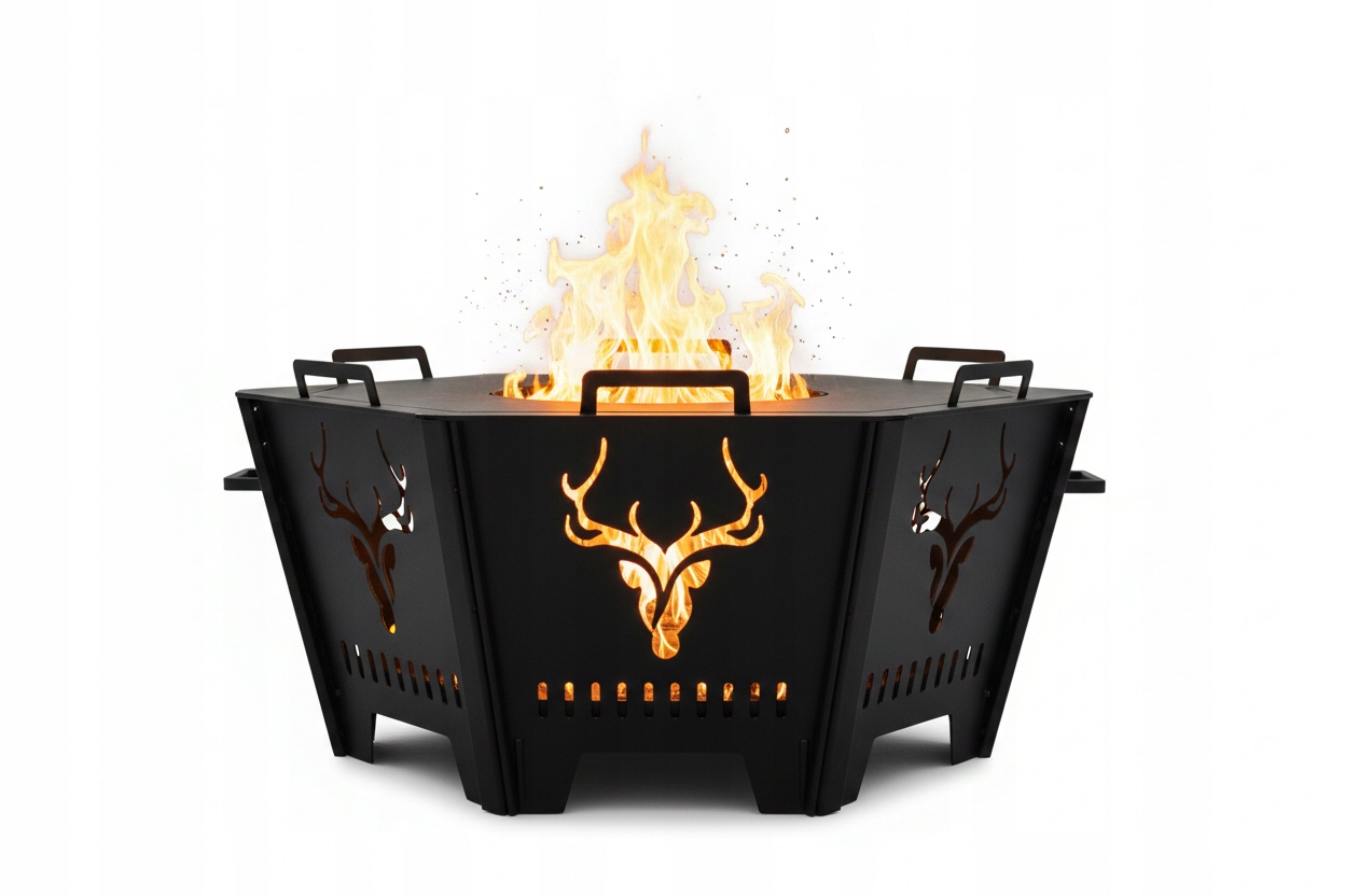 Zahradní Ohniště S Roštem, Velký Gril, 2V1, Jelen, Skládací Ocelové Ohniště