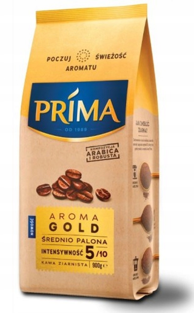 Levně Prima Arom Gold Káva zrnková 900 g