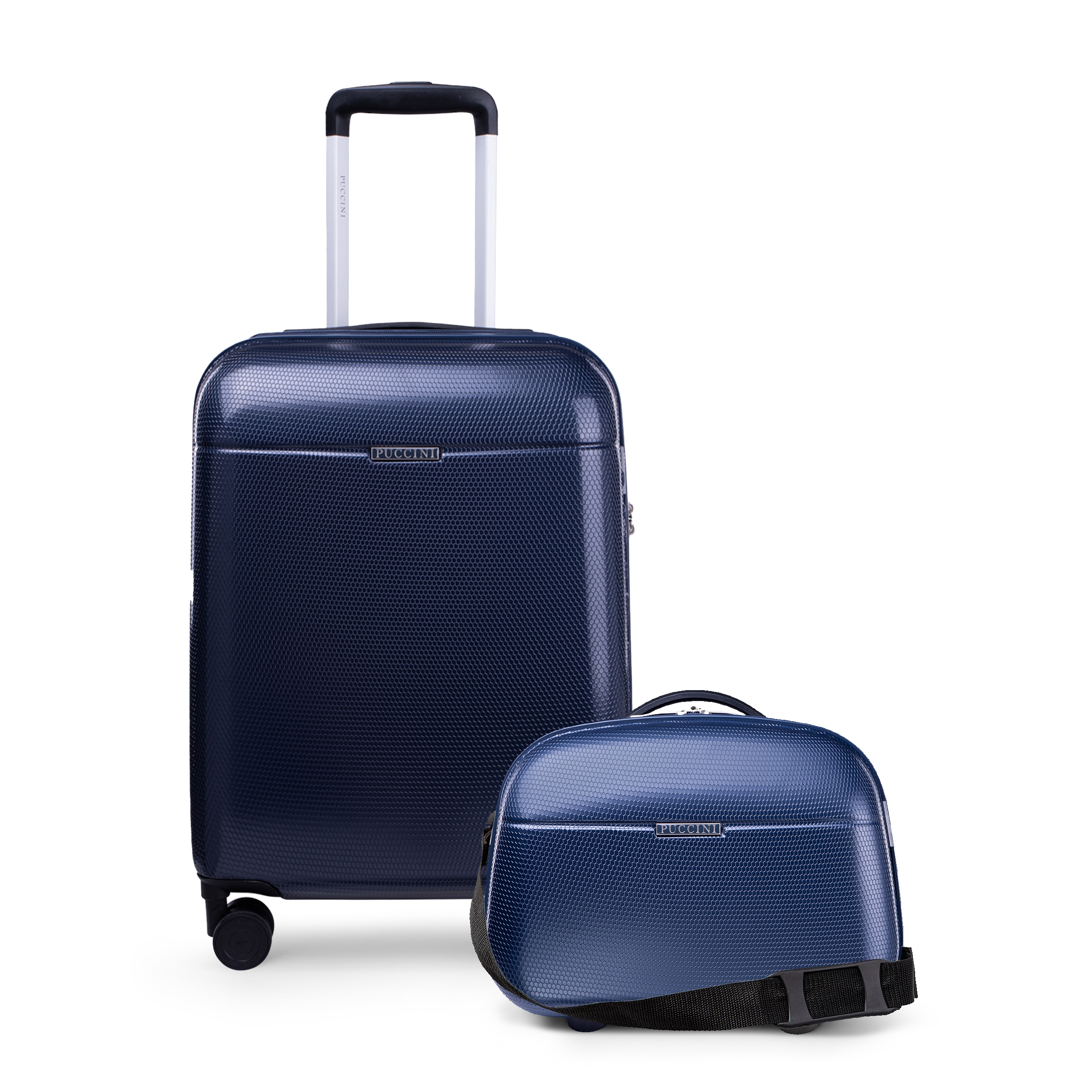 Puccini Zestaw Walizek Podróżnych Kabinowa Kuferek Pc Poliwęglan 2w1