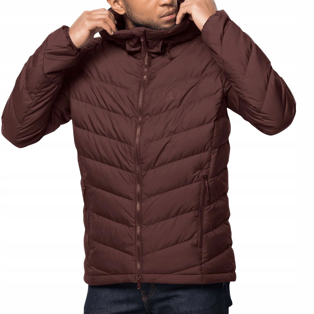 3049 Bunda Jack Wolfskin Pánská Zimní S Kapucí péřová prošívaná S