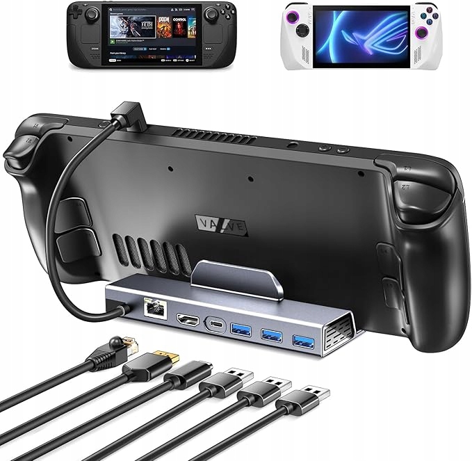 Aluminiowa stacja dokująca do Steam Deck USB HDMI USBC PD Ethernet IVOLER