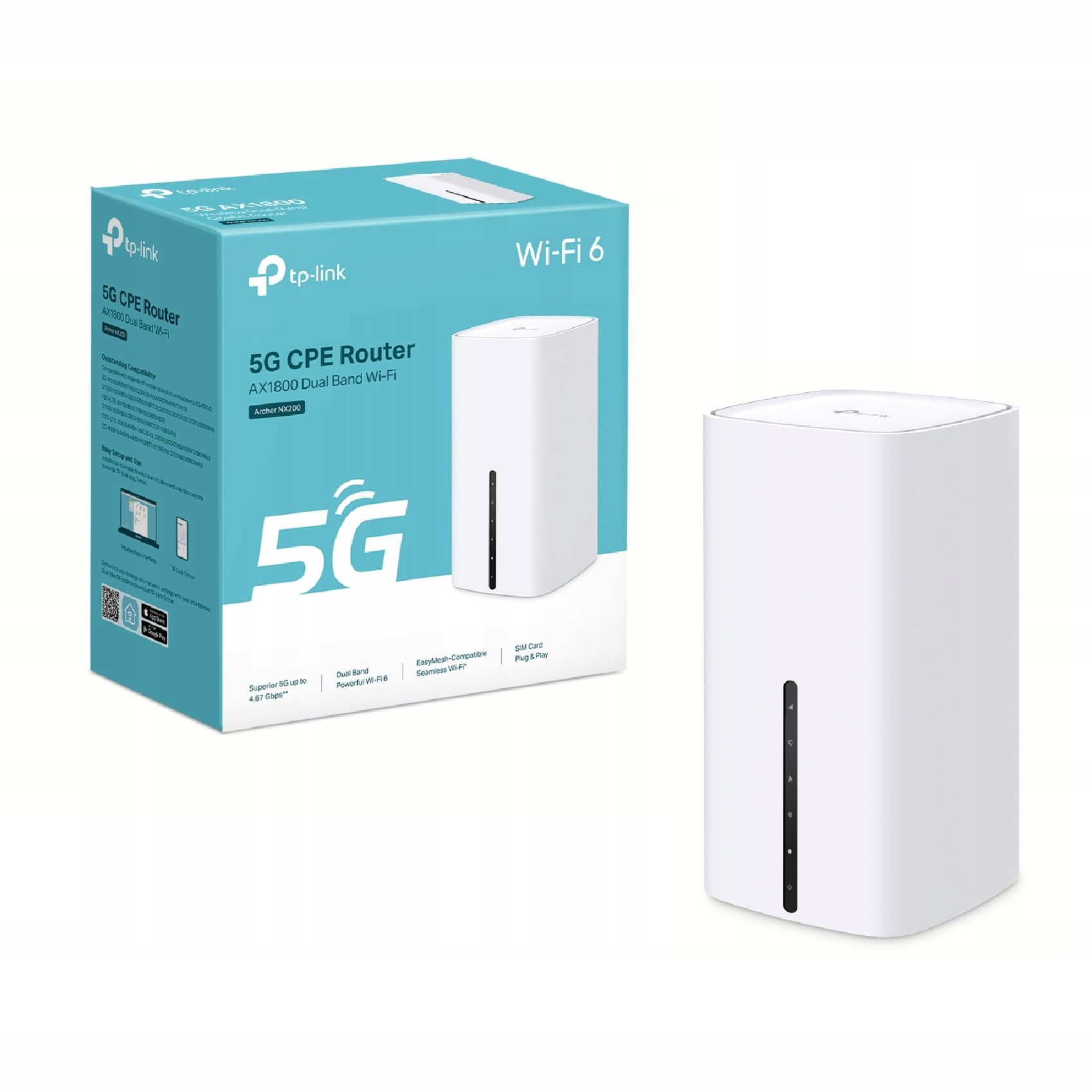 Router TP-Link Archer NX200 na kartę Sim 5G Db WiFi-6 EasyMesh Gigabit Lan