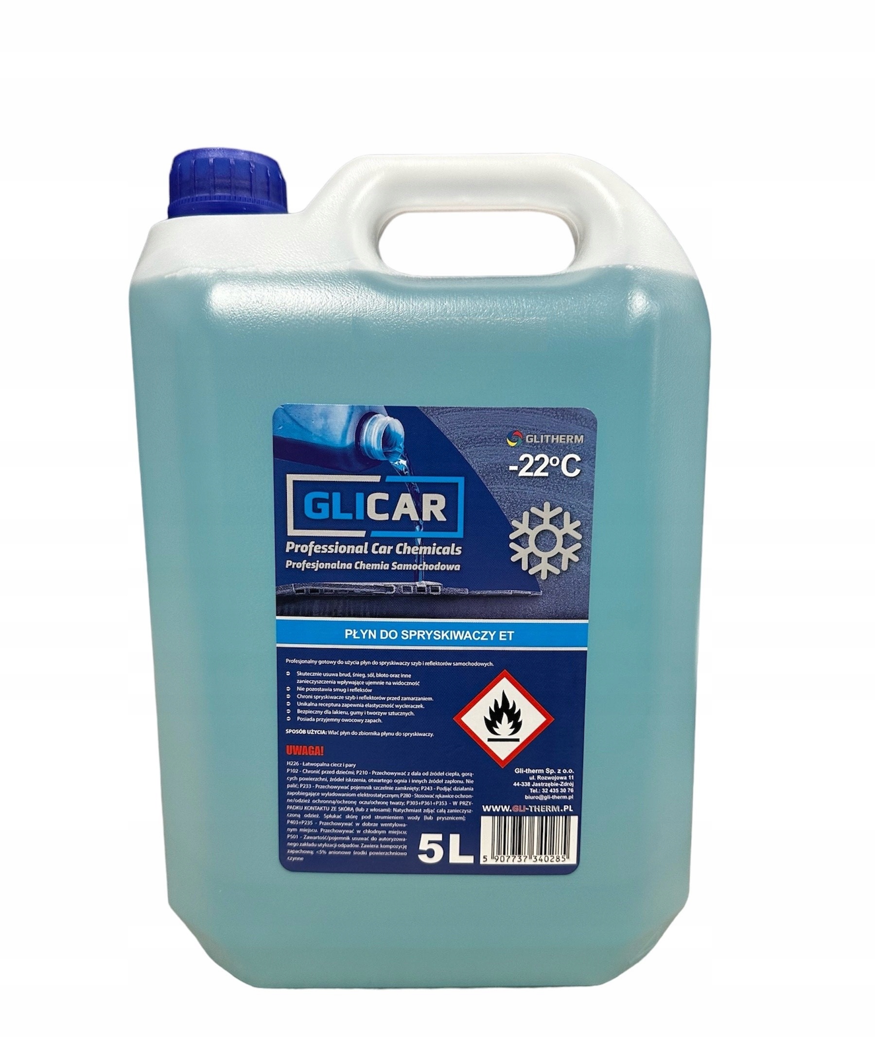 PŁYN DO SPRYSKIWACZY ZIMOWY GLICAR -20C 5L 0001 GLI ETANOL