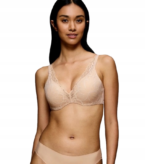 Biustonosz Triumph usztywniany beżowy Body Make-Up Illusion Lace Wp 80B