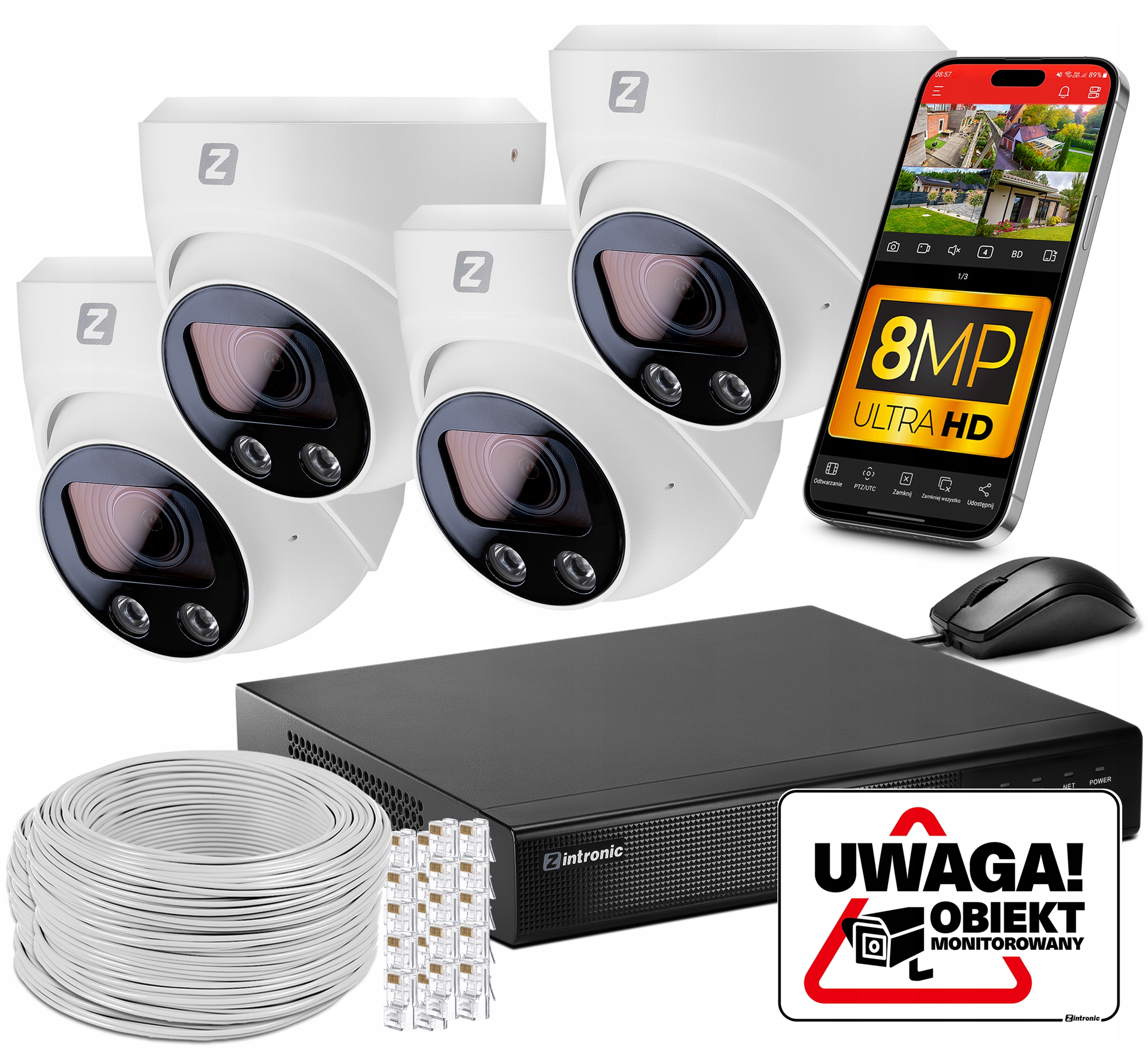 Ip monitorovací sada Poe Poe 8MP D8 Ultimate 4 kamery 4K Ultra HD3840x2160