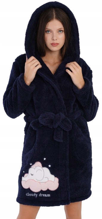 Nadýchaný Teplý Župan Tmavě Modrý Župan Slon Spáč Tlustý Župan M