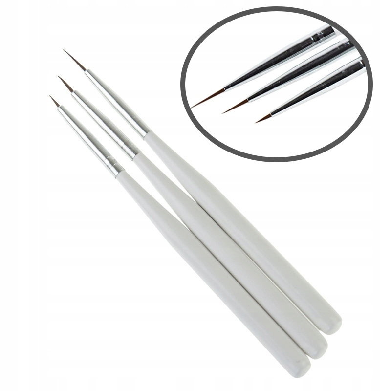 

Pędzelki do zdobień kolorowe 3 szt. zestaw