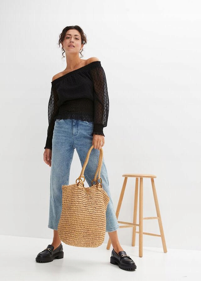 BODYFLIRT BLUZKA Z DEKOLTEM CARMEN__46 Wzór dominujący groszki