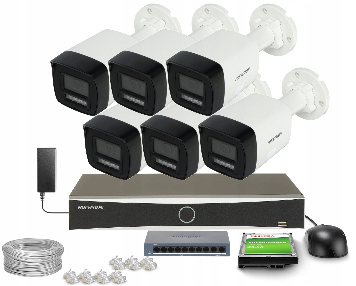 Monitorovací set 6x DS-2CD1083G2-LIUF/SL Smart Hybrid Light 4K