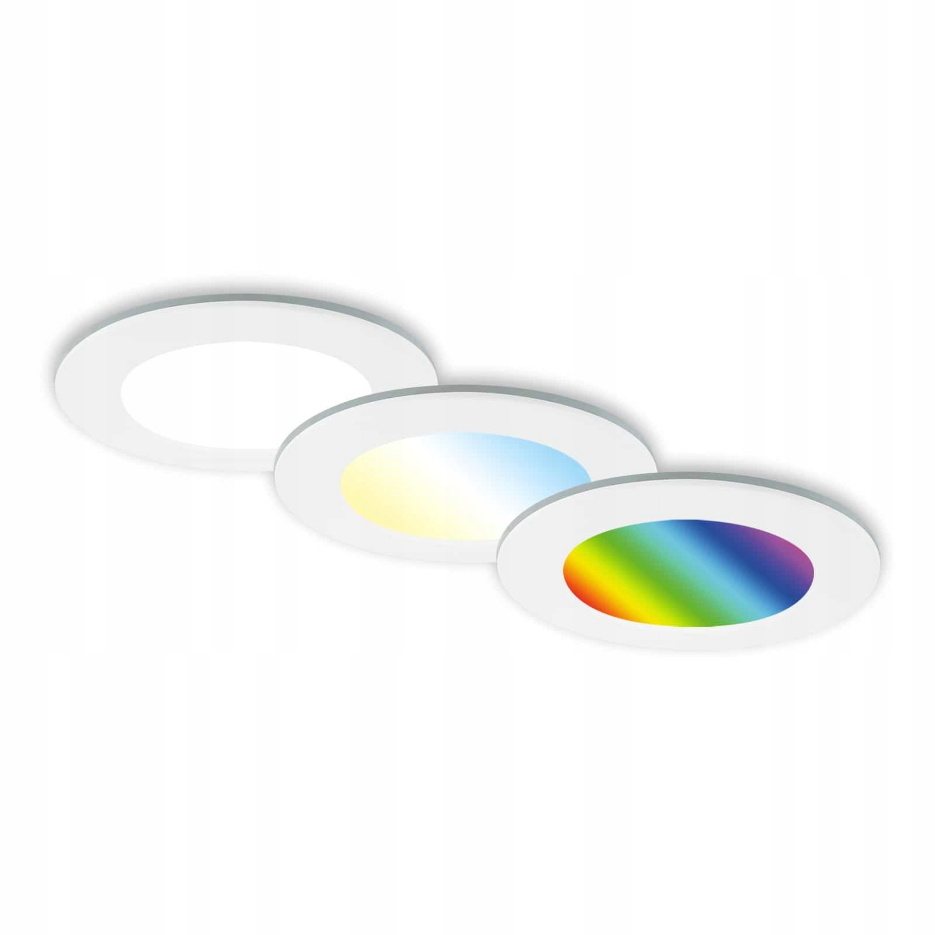 Súprava Briloner Rgb-cct Led vstavaných svietidiel 3x4,8W, IP65, biela, Ø9,2cm