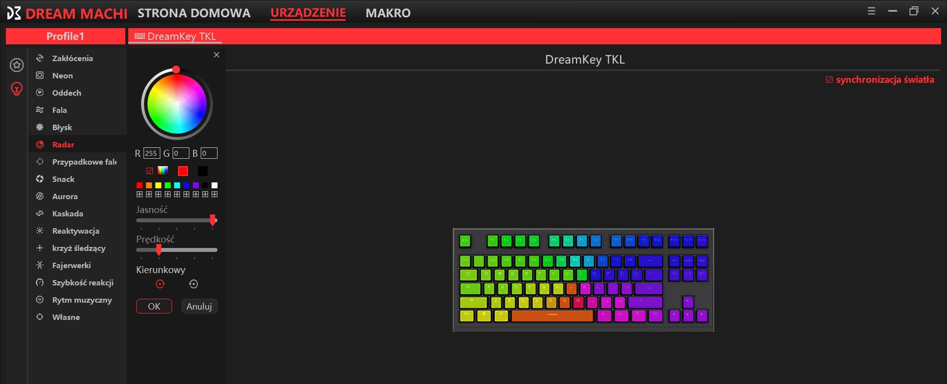 KLAWIATURA MECHANICZNA LED DREAMKEY TKL WHITE RGB Model DreamKey_White TKL