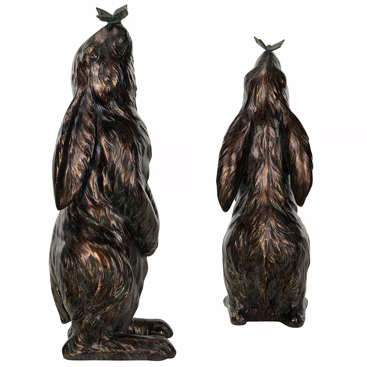 Dekorativní Figurka Zajíc Loft hnědá ozdoba dekorace na poličku do obývacího pokoje