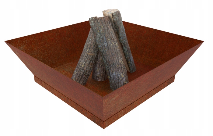 Pece záhradná oceľ corten 80x80x26cm - viridi